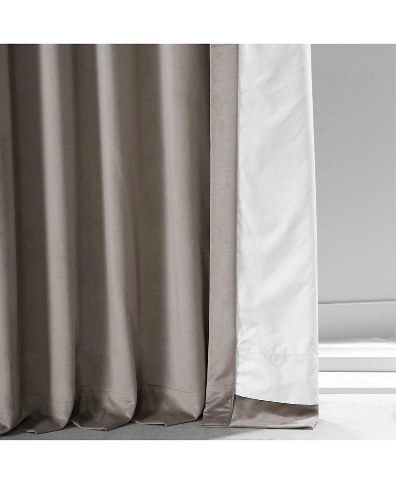 Half Price Drapes Library Taupe Signature Plush Velvet Hotel Blackout Curtain