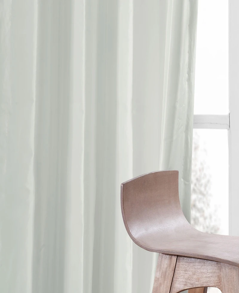 Half Price Drapes Eggshell Ruched Solid Faux Silk Taffeta Room Darkening Curtain