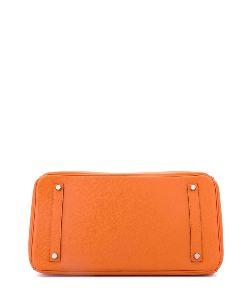 Pre-Owned Hermes Birkin 35 Handbag Orange Epsom with Palladium Hardware