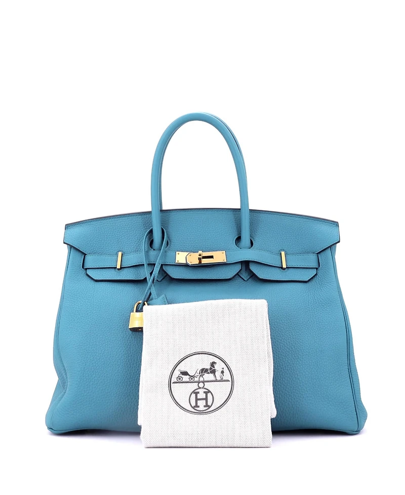 Pre-Owned Hermes Birkin 35 Handbag Togo with Gold Hardware