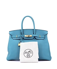 Pre-Owned Hermes Birkin 35 Handbag Togo with Gold Hardware