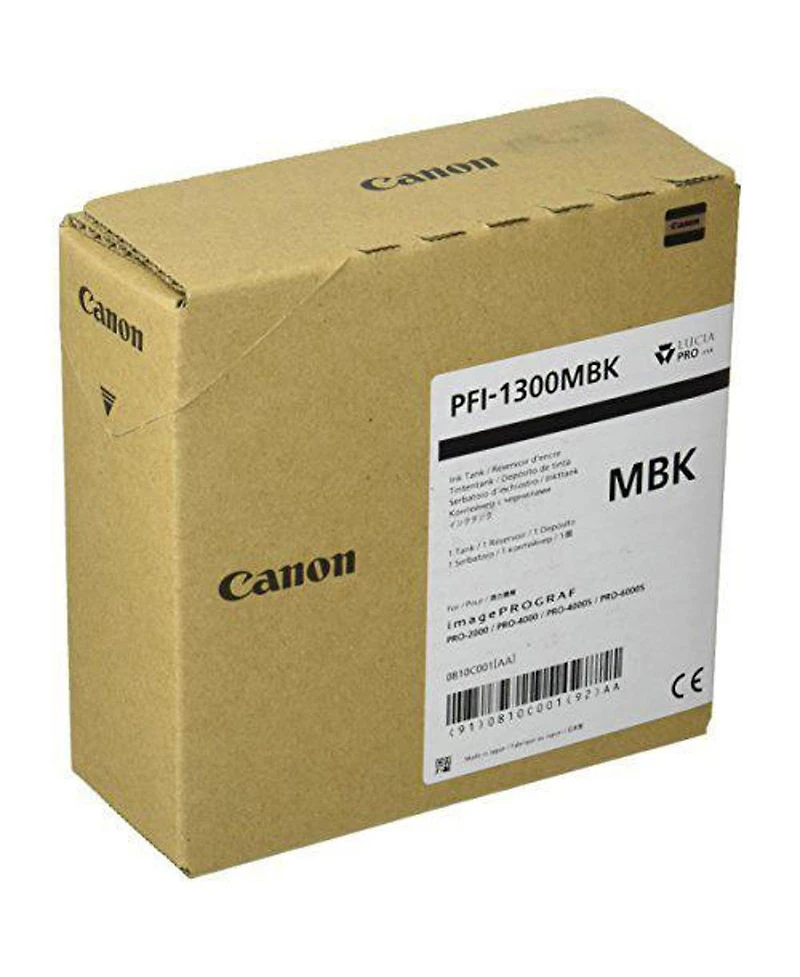 Canon 2x Pfi-1300 330ml Matte Black Pigment Ink Tank for Select imagePROGRAF PRO Series Large-Format Inkjet Printers