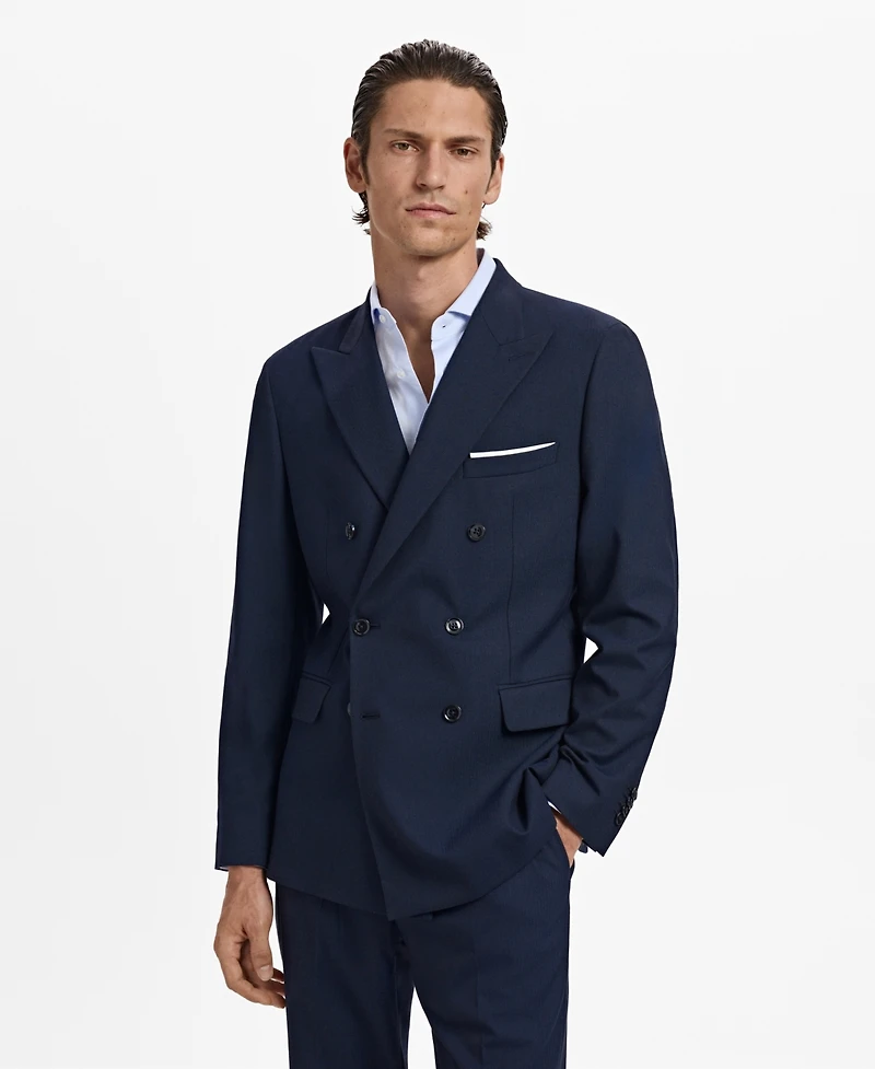 Mango Men's Monaco Double-Breasted Slim-Fit Suit Blazer
