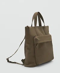 Mango Men's Pockets Multi-Functional Backpack