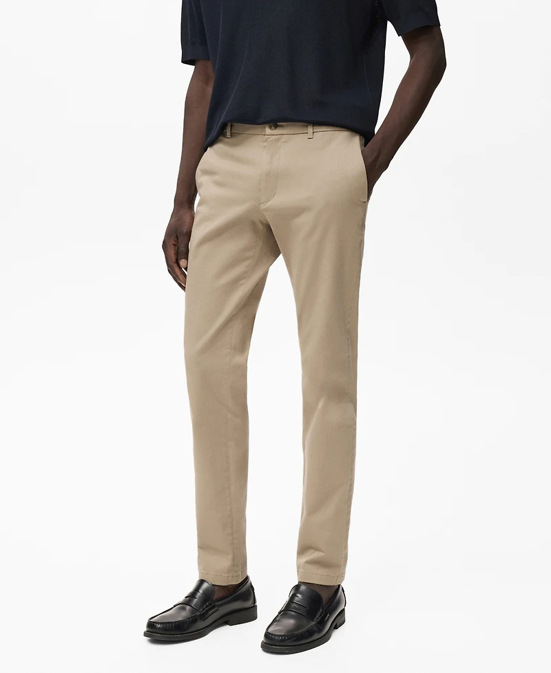 Mango Men's Barna Slim-Fit Twill Chino Pants