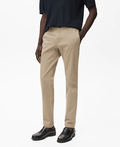 Mango Men's Barna Slim-Fit Twill Chino Pants