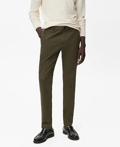 Mango Men's Barna Slim-Fit Twill Chino Pants