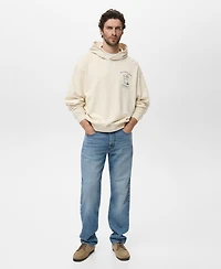 Mango Men's Graphic Hooded Sweatshirt