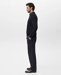 Mango Men's Fine Rib-Knit Cotton Sweater
