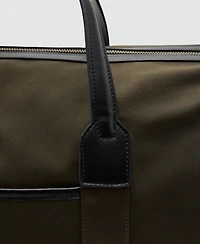 Mango Men's Combined Leather and Cotton Bowling Bag