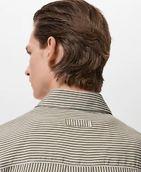Mango Men's Regular Fit Striped Print Shirt