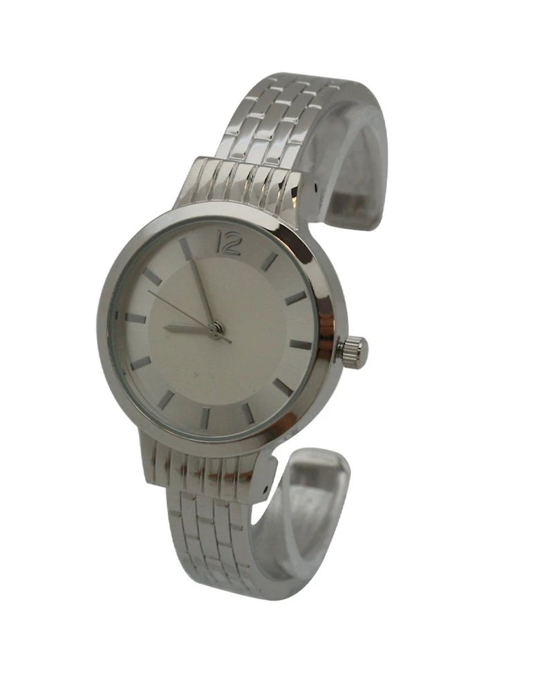 Olivia Pratt Silver Textured Bangle Watch