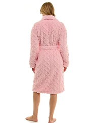 Roudelain Women's Textured Shawl Collar Robe