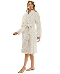 Roudelain Women's Textured Shawl Collar Robe
