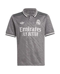 Adidas Big Boys and Girls Originals Charcoal Real Madrid 2024/25 Third Replica Jersey