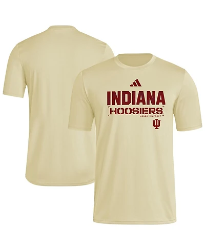 Adidas Men's Natural Indiana Hoosiers 2025 Military Appreciation Pre-Game Aeroready T-Shirt