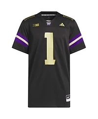 Adidas Men's 1 Black Washington Huskies Premier Strategy Jersey