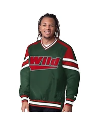 Starter Men's Green Minnesota Wild Reliever V-Neck Pullover Jacket