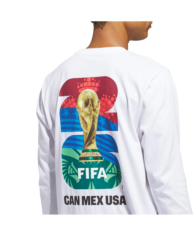 Adidas Men's White 2026 Fifa World Cup Graphic Long Sleeve T-Shirt