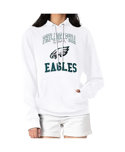 G-iii 4Her by Carl Banks Women's Philadelphia Eagles Team Logo Graphic Fleece Tri-Blend Pullover Hoodie