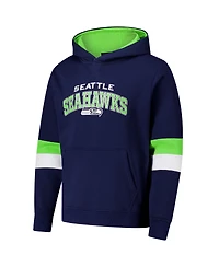 G-iii Sports by Carl Banks Men's College Navy/Neon Green Seattle Seahawks Adaptive Faceoff Pullover Hoodie