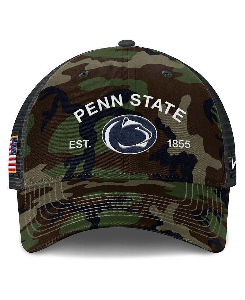 Nike Men's Camo Penn State Nittany Lions 2025 Military Appreciation Rise Adjustable Trucker Hat