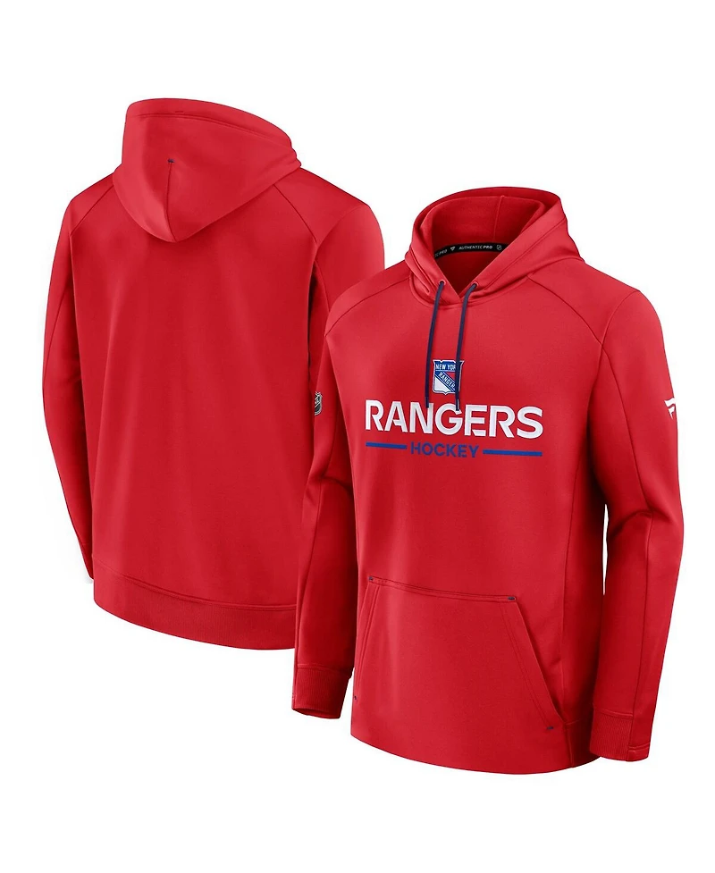 Fanatics Men's Red New York Rangers Authentic Pro Rink Hoodie