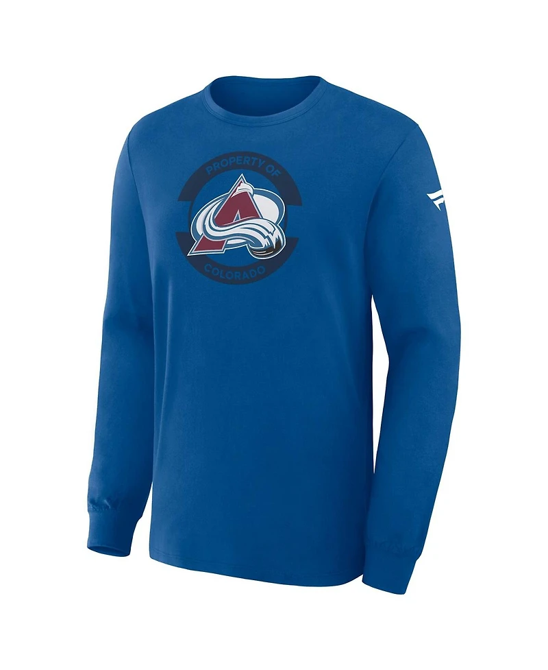 Fanatics Men's Blue Colorado Avalanche Authentic Pro Property Of Practice Long Sleeve T-Shirt