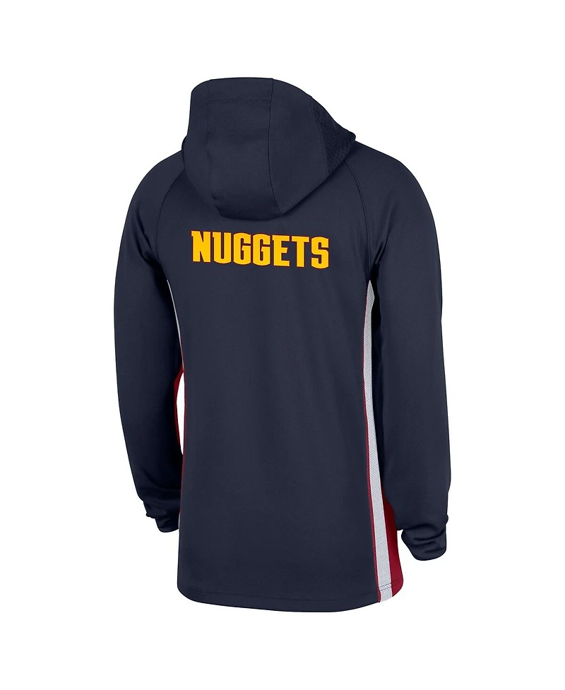 Nike Men's Navy Denver Nuggets Authentic On Court Zone Quarter-Zip Dri-fit Hoodie Jacket