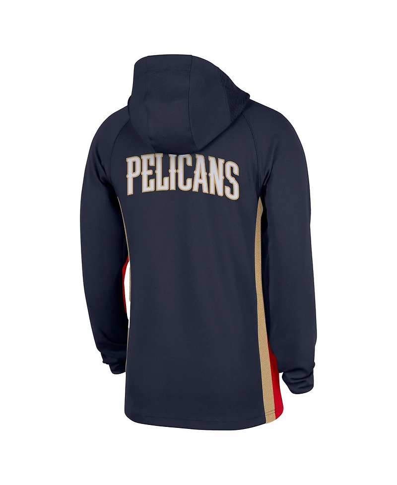 Nike Men's Navy New Orleans Pelicans Authentic On Court Zone Quarter-Zip Dri-fit Hoodie Jacket