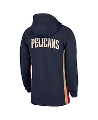 Nike Men's Navy New Orleans Pelicans Authentic On Court Zone Quarter-Zip Dri-fit Hoodie Jacket