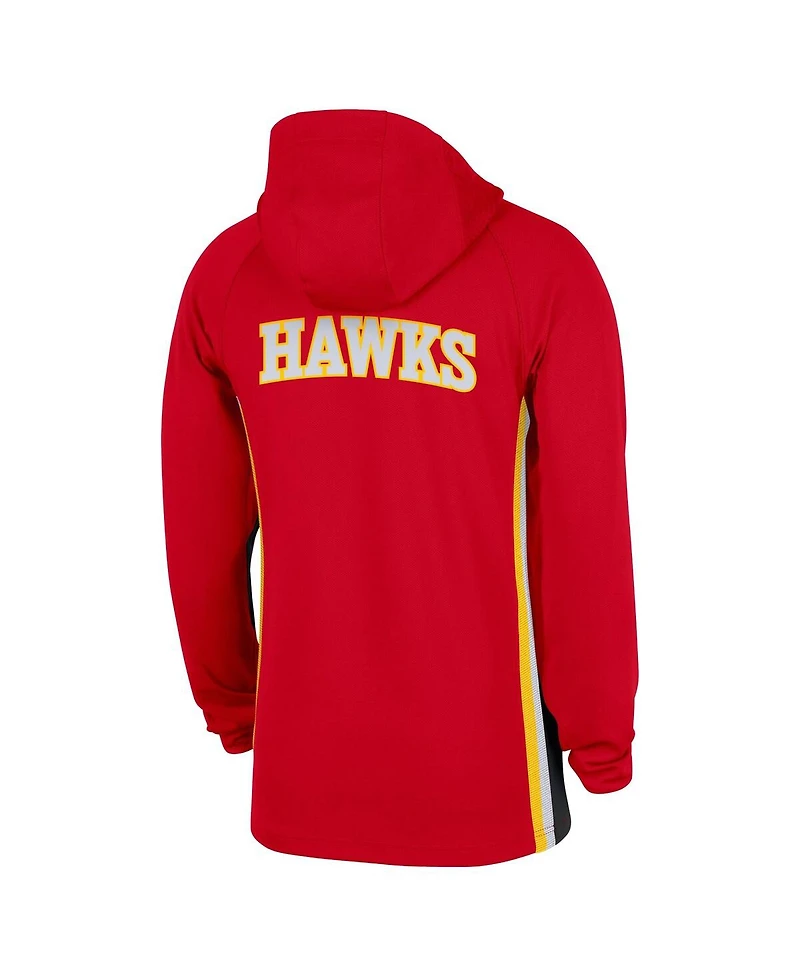 Nike Men's Red Atlanta Hawks Authentic On Court Zone Quarter-Zip Dri-fit Hoodie Jacket