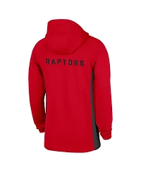 Nike Men's Red Toronto Raptors Authentic On Court Zone Quarter-Zip Dri-fit Hoodie Jacket