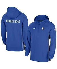 Nike Men's Royal Dallas Mavericks Authentic On Court Zone Quarter-Zip Dri-fit Hoodie Jacket