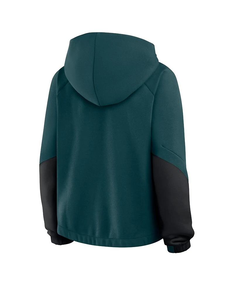 Fanatics Women's Midnight Green Philadelphia Eagles Oversized Redzone Bubble Screen Pullover Hoodie