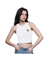Starter Women's White Minnesota Vikings Show Up Cropped Tank Top