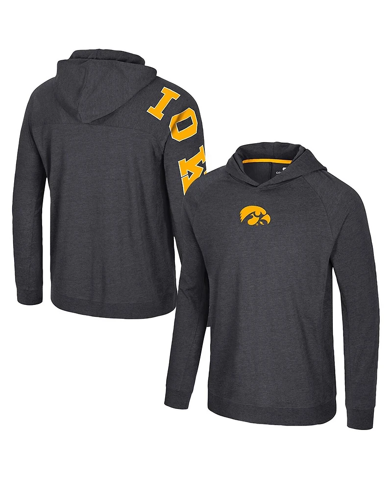 Colosseum Men's Black Iowa Hawkeyes Back Business Long Sleeve Raglan T-Shirt