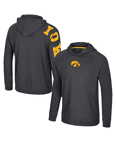 Colosseum Men's Black Iowa Hawkeyes Back Business Long Sleeve Raglan T-Shirt