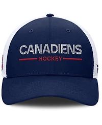 Fanatics Men's Navy/White Montreal Canadiens Authentic Pro Rink Lockup Adjustable Trucker Hat