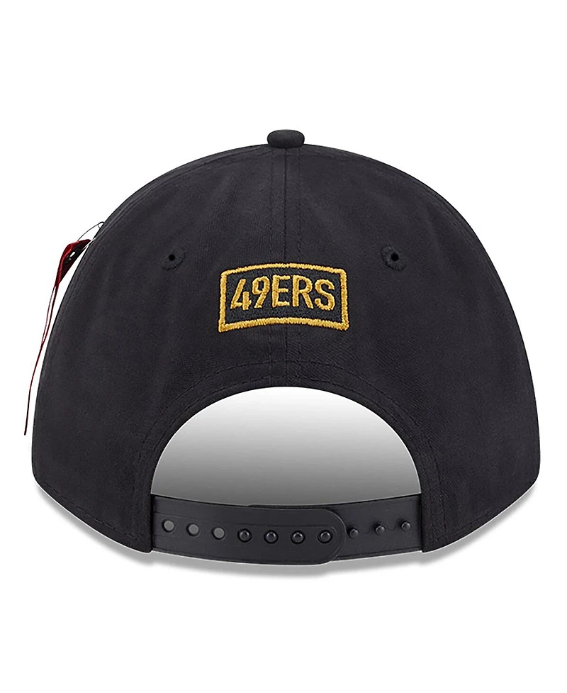 New Era x Alpha Industries Men's Black San Francisco 49ers A-Frame 9FORTY Adjustable Hat