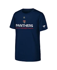 Fanatics Big Boys and Girls Navy Florida Panthers Authentic Pro Wordmark T-Shirt