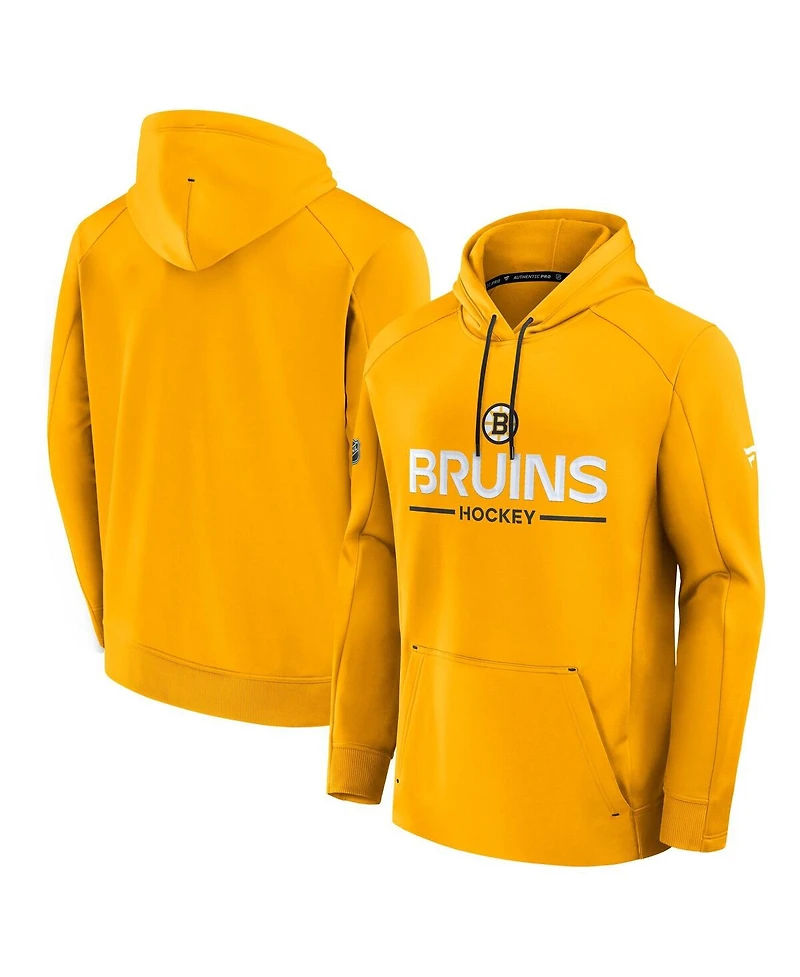 Fanatics Men's Gold Boston Bruins Authentic Pro Rink Hoodie