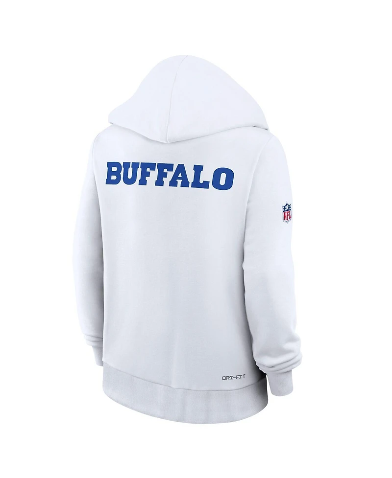 Nike Women's White Buffalo Bills 2025 Rivalries Collection Standard Issue Sideline Dri-fit Hoodie