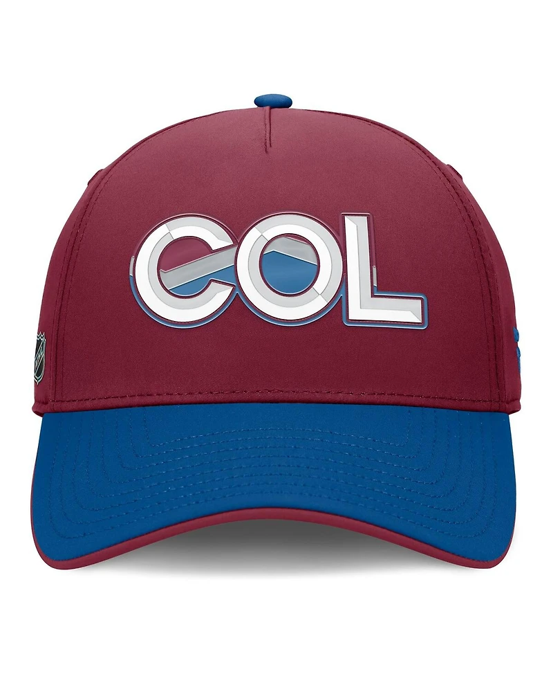 Fanatics Men's Burgundy/Blue Colorado Avalanche Authentic Pro Rink Team Code Flex Hat