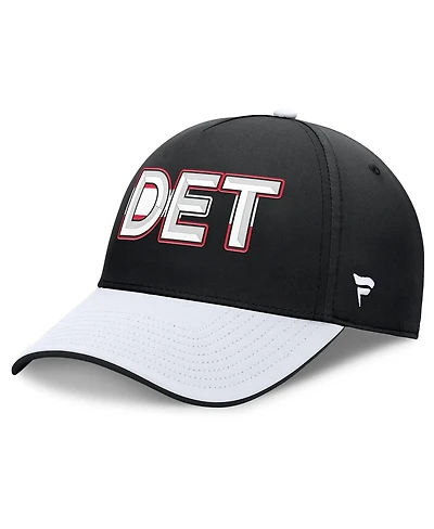 Fanatics Men's Black/White Detroit Red Wings Authentic Pro Rink Team Code Flex Hat