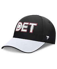 Fanatics Men's Black/White Detroit Red Wings Authentic Pro Rink Team Code Flex Hat