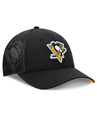 Fanatics Men's Black Pittsburgh Penguins Authentic Pro Home Ice Trucker Adjustable Hat