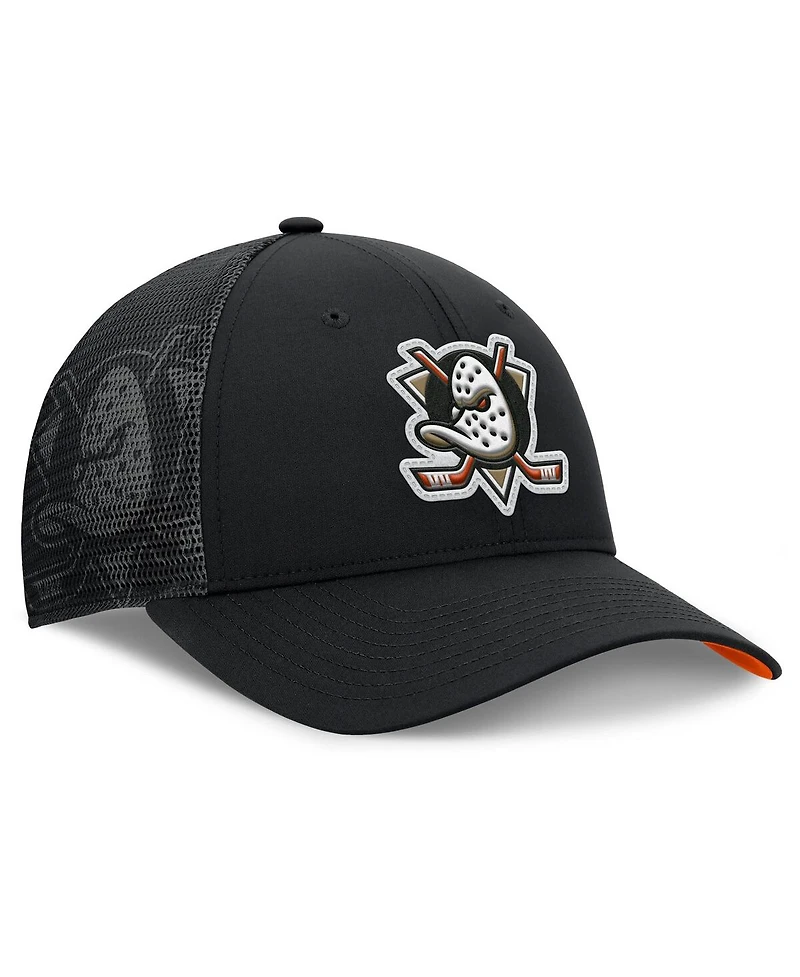 Fanatics Men's Black Anaheim Ducks Authentic Pro Home Ice Trucker Adjustable Hat