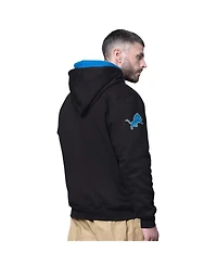 Starter Men's Black Detroit Lions Big Shot Full-Zip Double Hoodie