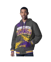 G-iii Sports by Carl Banks Men's Purple/Charcoal Minnesota Vikings Dual Threat Reversable Full-Zip Jacket